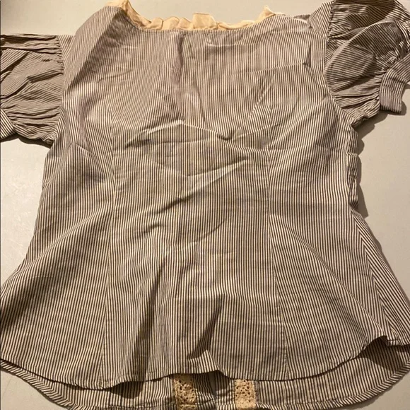 Striped Ruffle Trim Blouse - Picture 3 of 3